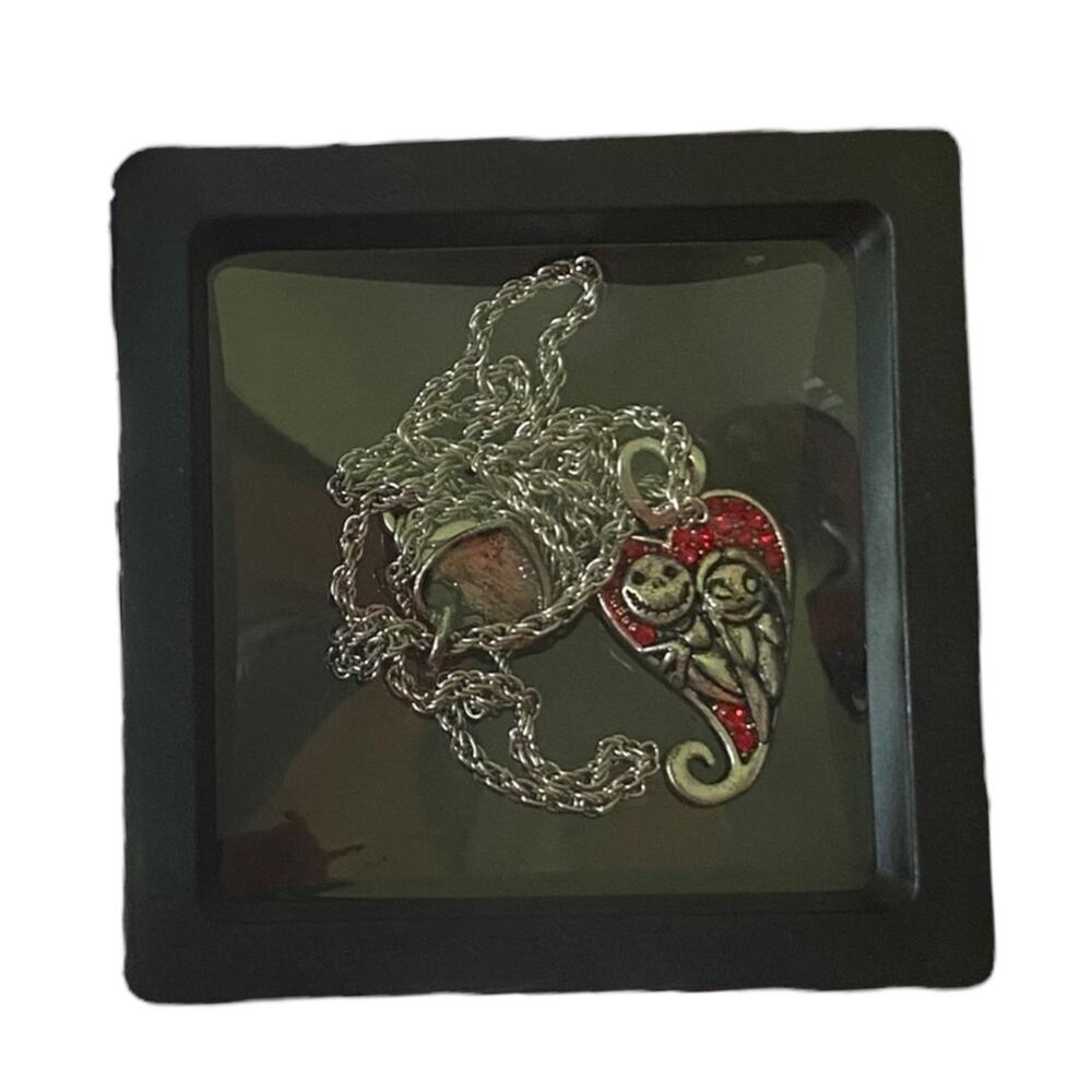 Jack Skellington And Sally Silver I Love You Necklace NEW